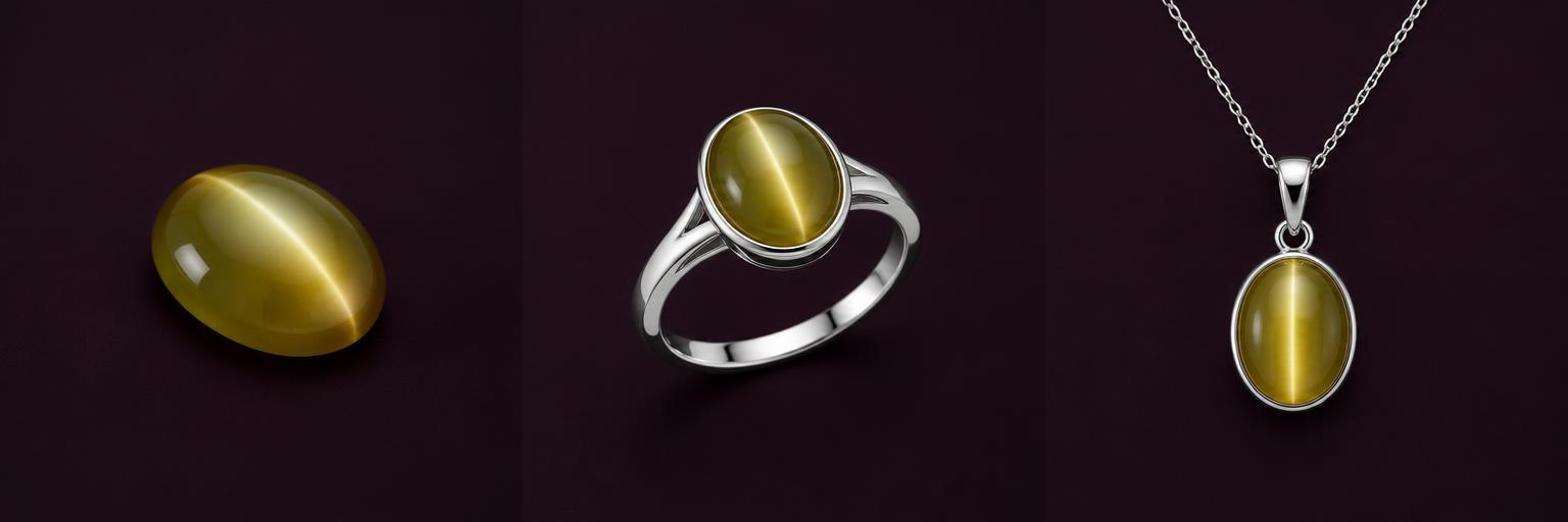 Cat's Eye side angle, ring and pendant design illustrations